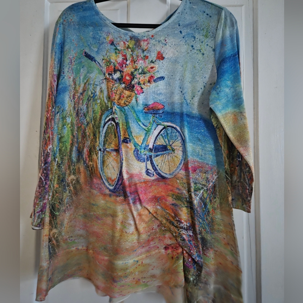 Colorful Bicycle Print Women's Top